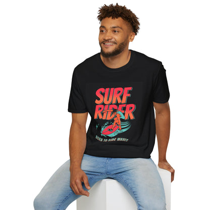 Surf Rider Unisex Softstyle T-Shirt – Born to Ride Waves Vintage Graphic Tee