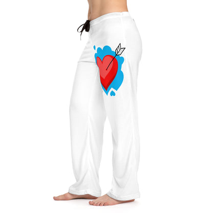 Cute Heart Print Women's Pajama Pants for Cozy Nights