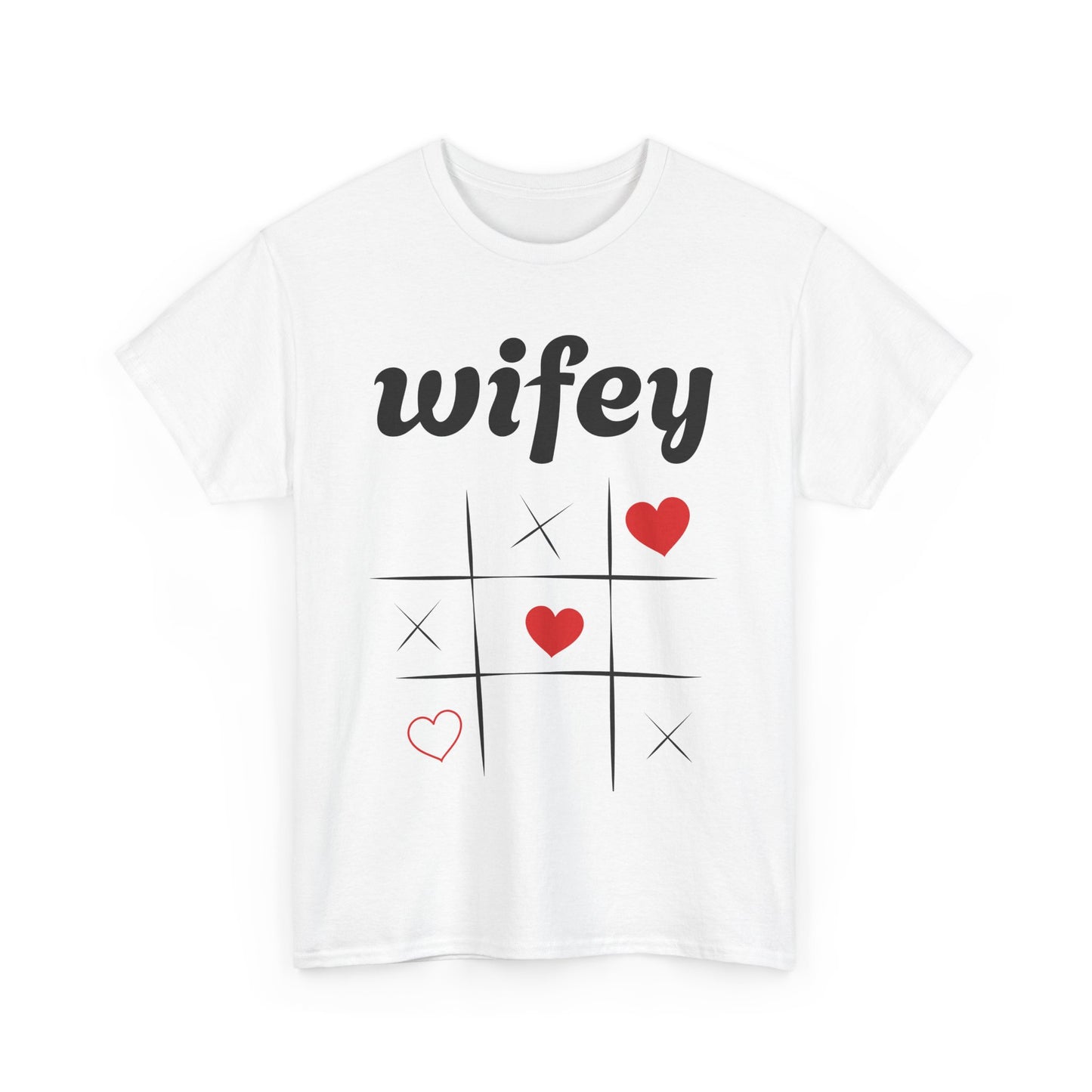 Wifey Heavy Cotton Tee - Cute Couples Gift - Valentine's Day Apparel