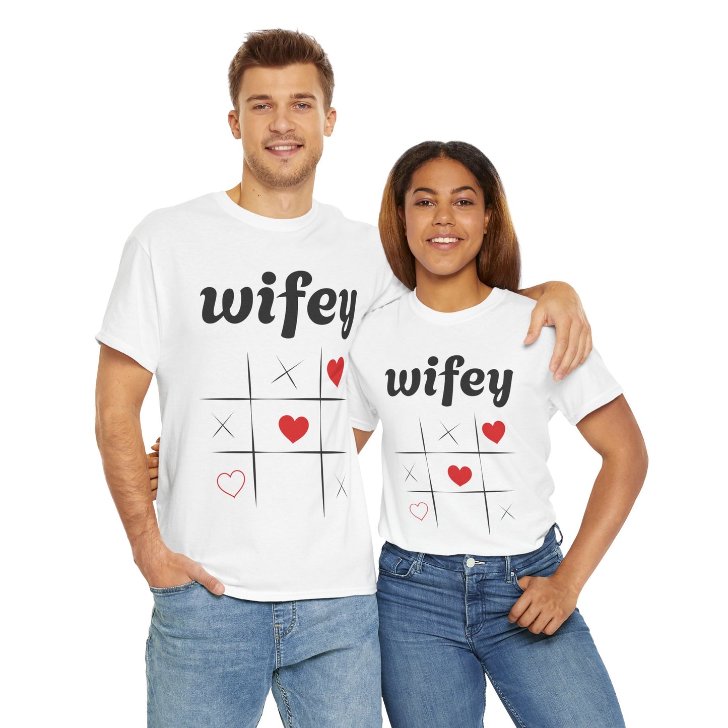 Wifey Heavy Cotton Tee - Cute Couples Gift - Valentine's Day Apparel