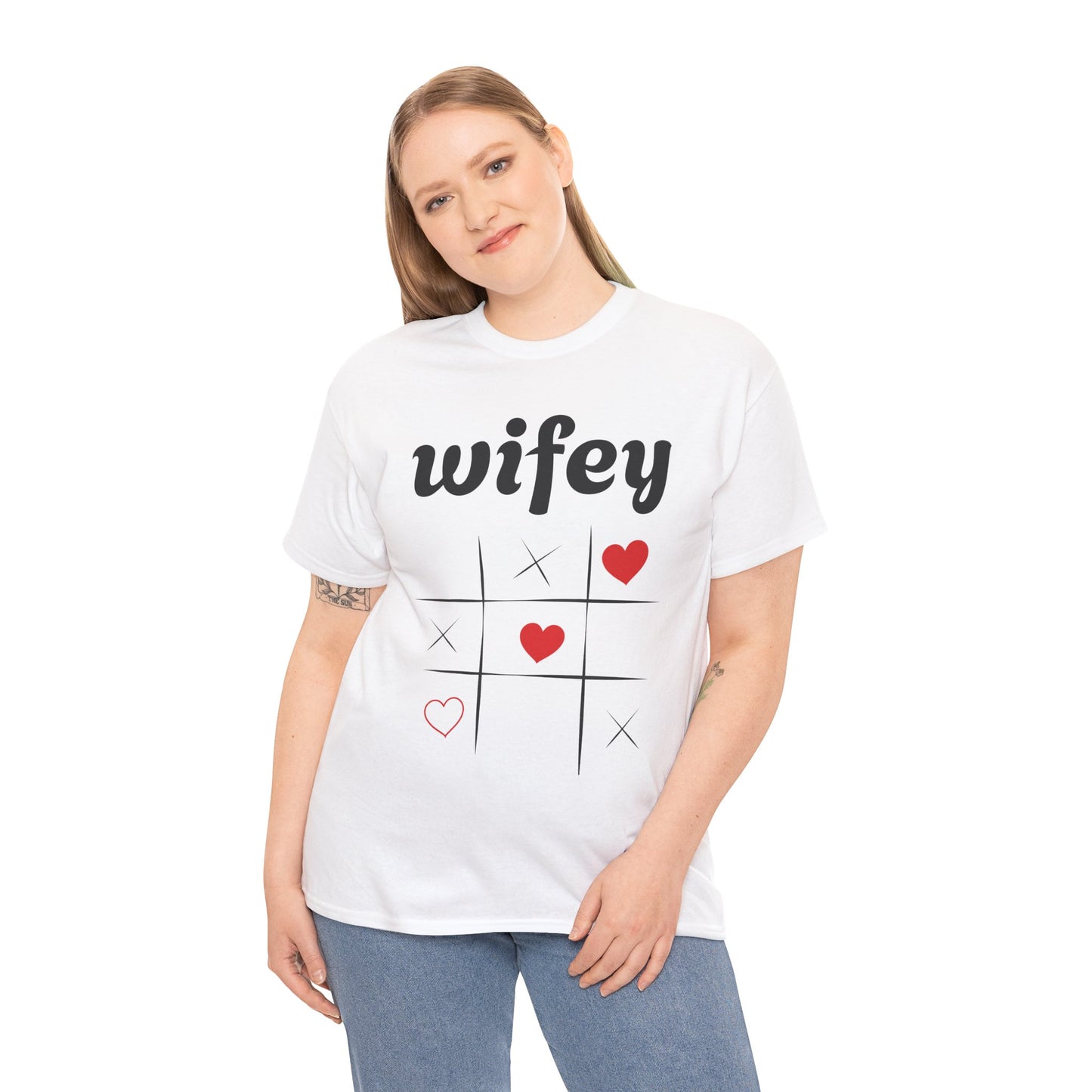 Wifey Heavy Cotton Tee - Cute Couples Gift - Valentine's Day Apparel