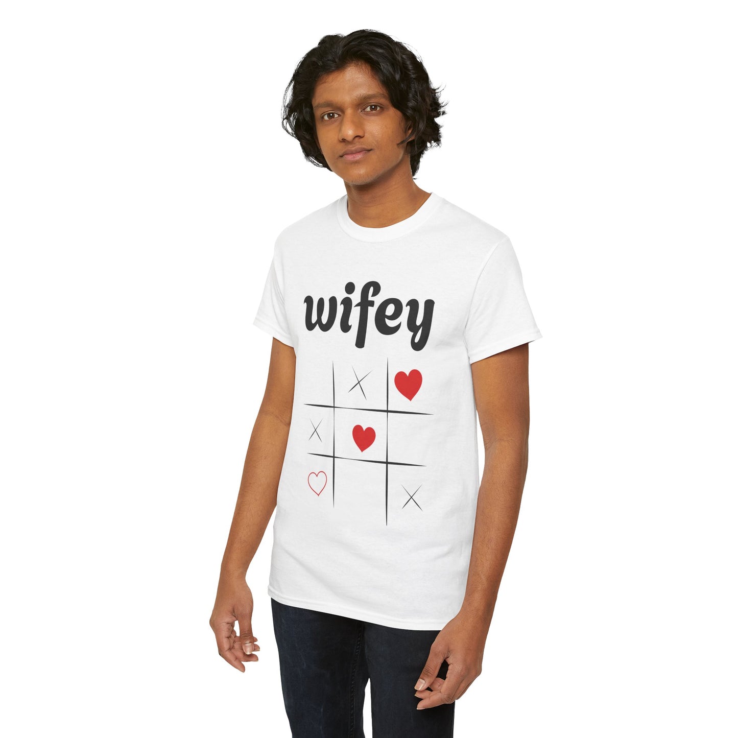 Wifey Heavy Cotton Tee - Cute Couples Gift - Valentine's Day Apparel